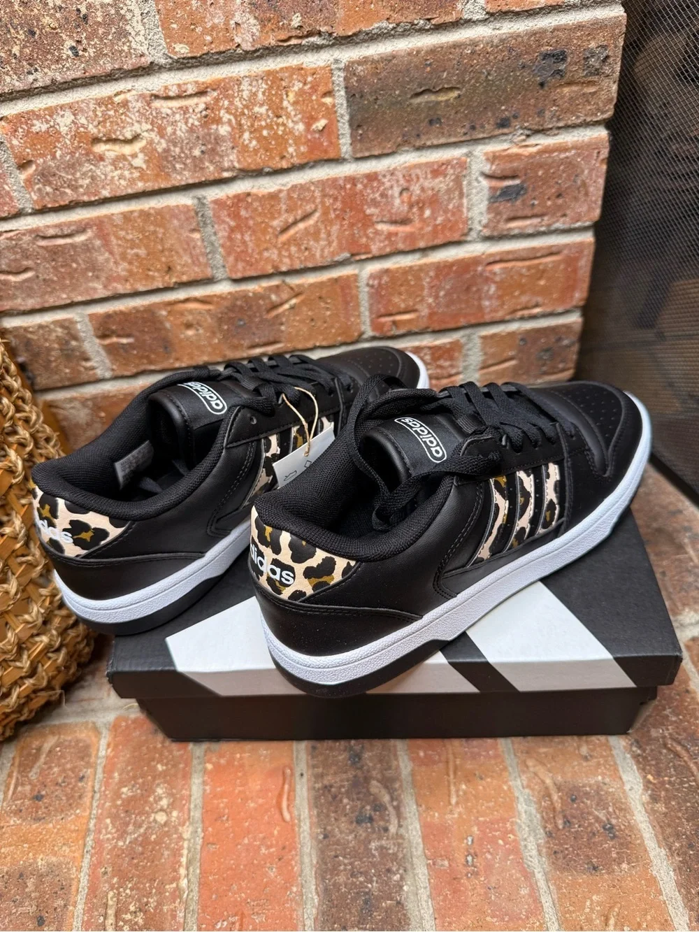 Adidas Break Start Low W Leopard Print Sneakers Black White Women’s Size 7 NIB